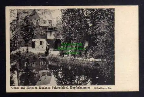 126256 Ansichtskarte Grünthal i. Sa. 1910 Hotel Kurhaus Schwefelbad Kupferhammer
