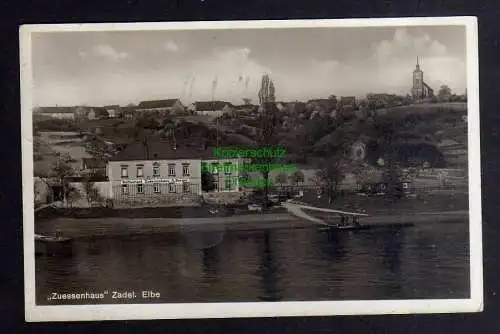 126266 AK Zuessenhaus Zadel Elbe 1938 Fotokarte Landpoststempel über Meißen