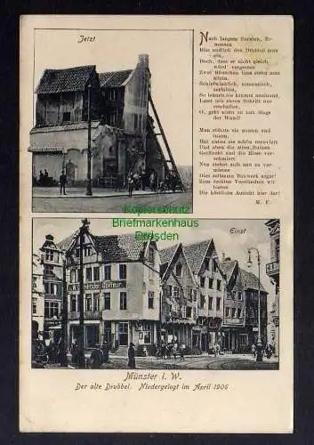 126332 AK Münster i. W. 1906 Der alte Drubbel Niedergelegt im April 1906
