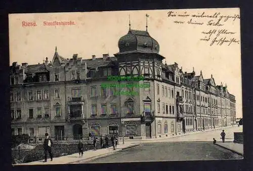 126307 Ansichtskarte Riesa 1912 Standfeststraße