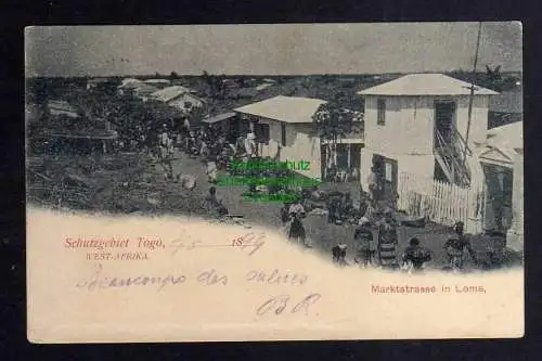 125705 AK Schutzgebiet Togo 1899 Marktstrasse in Lome
