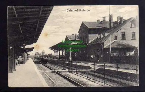 125185 Ansichtskarte Runowo Pomorskie Ruhnow Bahnhof Pommern um 1910 Bahnhof Gleisseite