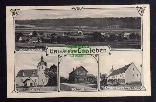 125248 Ansichtskarte Essleben Eßleben-Teutleben 1907 Kirche Schule Gasthof Panorama