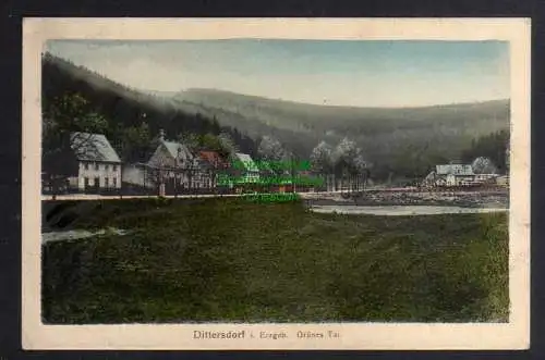 124904 AK Dittersdorf Erzgebirge 1915 Grünes Tal Bahnpost