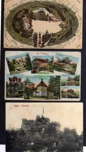 123195 7 Ansichtskarte Oybin Töpfer Töpferbaude Schilfkröte Felsen Hochwald Felsentor 1909