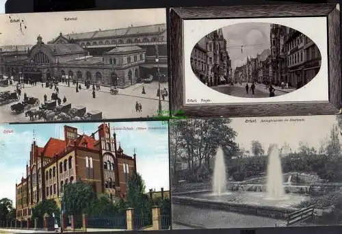 122706 8 Ansichtskarte Erfurt Anger Bahnhof Luisen Schule Gloriosa 1910 Pförtchen Brücke