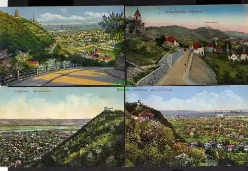 122622 4 Ansichtskarte Niederlössnitz Altfriedstein 1912 Friedensburg 1914 1917