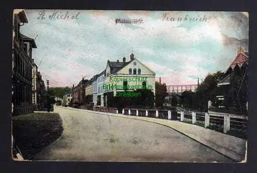 122658 Ansichtskarte Mylau i. Vogtland Straßpenansicht um 1910 verwendet St. Michel