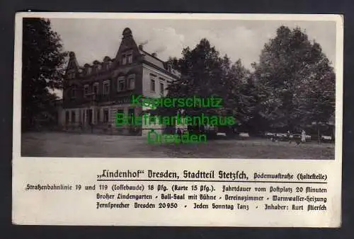 120595 AK Dresden Stetzsch 1941 Gasthof Lindenhof