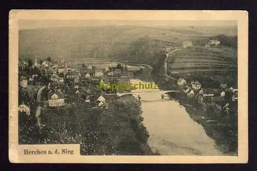 120414 Ansichtskarte Herchen an der Sieg  Luftbild um 1935