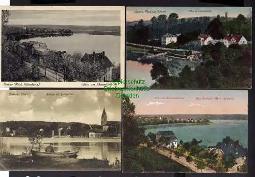 120558 4 Ansichtskarte Bad Buckow Villen am Schermützelsee 1910 Kirche Verlag Goldiner