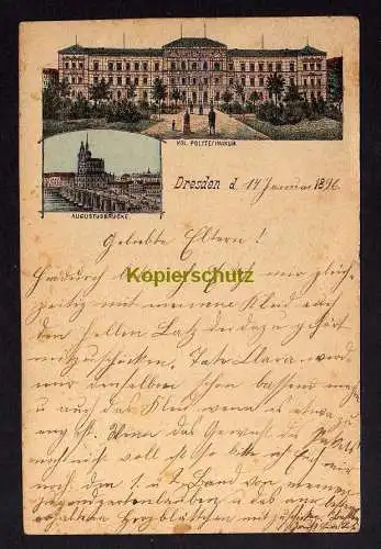 120398 AK Dresden Vorläufer um 1896 Kgl. Polytechnikum Augustusbrücke