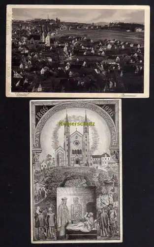 120332 2 Ansichtskarte Filippsdorf 1926 Filipov Marienerscheinung von 1866 Redemptoristen P