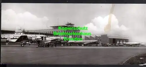 119497 Ansichtskarte Stuttgart Flughafen 1963 Pan American World Airways Trans World Airway