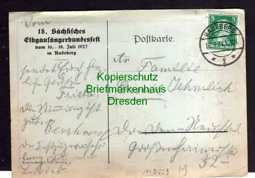 119559 AK Radeberg 1927 18. Sächs. Elbgausängerbundesfest Künstlerkarte Bernkopf