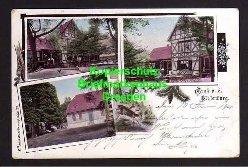 118232 Ansichtskarte Plessenburg Ilsenburg 1901 Gasthaus Restaurant Biergarten