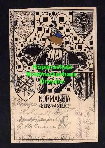 115912 AK Dresden 1910 Künstlerkarte Studentika Normannia Techn. Hochschschule