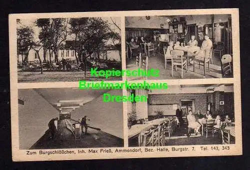 116157 AK Ammendorf Bez. Halle 1932 Burgstr. 7  Gasthaus zum Burgschlösschen Max