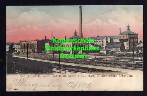 116661 AK Niedersedlitz Dresden 1906 Sachsenwerk Licht- und Kraft- Aktien Gesell
