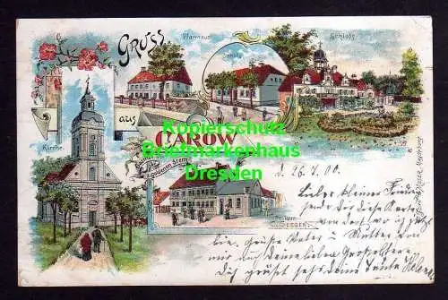 116393 Ansichtskarte Karow Jerichow Bez. Magdeburg Litho 1900 Gasthof zum goldenen Stern Ki