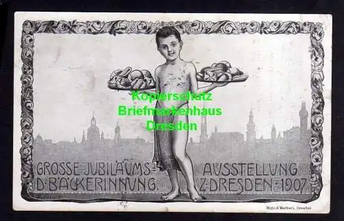 114358 Ansichtskarte Dresden 1907 Ausstellung der Bäckerinnung Künstlerkarte verlag Mejo &