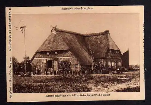 111985 AK Leopoldshall Staßfurt 1906 Niedersäschisches Bauernhaus Ausstellungsge