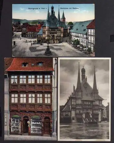 111986 3 AK Wernigerode Markt Rathaus um 1930