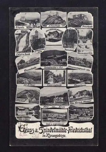 109971 Ansichtskarte Spindelmühle Friedrichsthal im Riesengebirge Schlesien 1908 20 Bilder