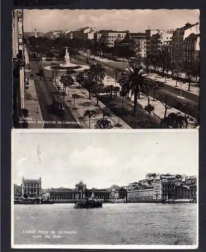 107284 2 Ansichtskarte Lissabon Lisboa 1939 nach Dresden Deutschland