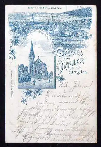 102230 AK Döhlen bei Dresden Kirche Federlitho Windberg 1900