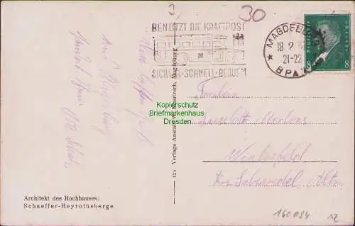 160084 AK Magdeburg Bahnhofstraße Das erste Hochhaus in Magdeburg 1929