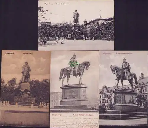 160094 4 AK Magdeburg Bismarck-Denkmal Kaiser Wilhelm-Denkmal 1915 1903