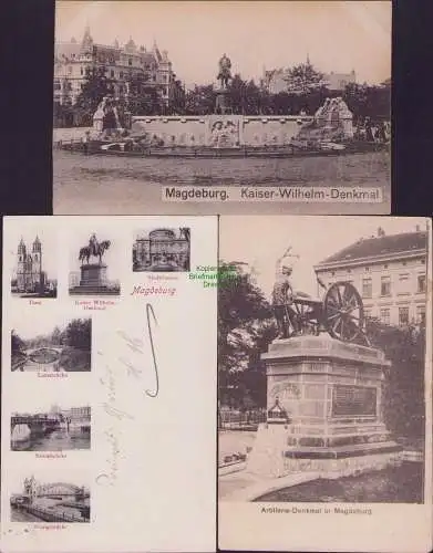 160095 3 Ansichtskarte Magdeburg 1904 Dom Laassbrücke Strombrücke Königsbrücke Theater