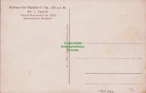 160261 AK Kottmarberg mit Sommerfrische Walddorf um 1920 Denkmal UNSERN GEFALLEN