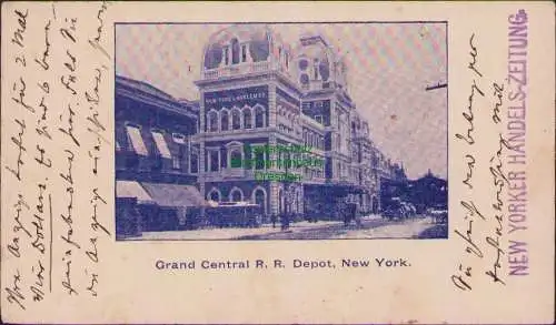 160137 Ansichtskarte NEW YORKER HANDELS-ZEITUNG 1898 Privatganzsache USA Grand Central