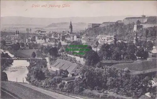 160222 Ansichtskarte Stadt und Festung Glatz 1909 Klodzko