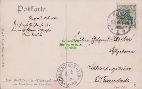 160250 AK Der Frühling im Riesengebirge Am Prudelberg in Stonsdorf Glogau 1906