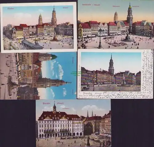160220 5 Ansichtskarte DRESDEN Altmarkt Rathausturm Kreuzkirche RENNER Altes Rathaus 1901
