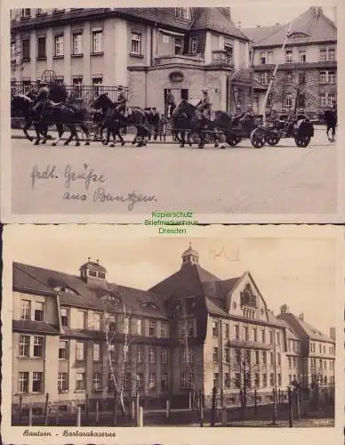 160213 2 Ansichtskarte Bautzen Barbarakaserne 1940 1942 Feldpost