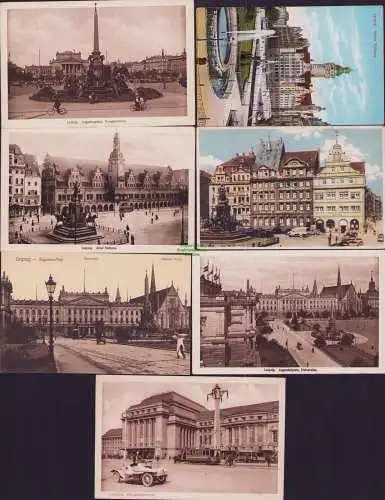 160269 7 Ansichtskarte Leipzig Augustusplatz Mendebrunnen Altes Rathaus Universität Pauline