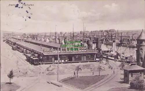 160296 AK Stettin Freihafen 1910 nach Kairo Ägypten