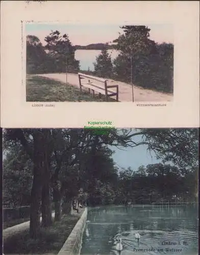 160116 2 Ansichtskarte LINDOW (MARK) WUTZSEEPROMENADE Promenade am Wutzsee 1911