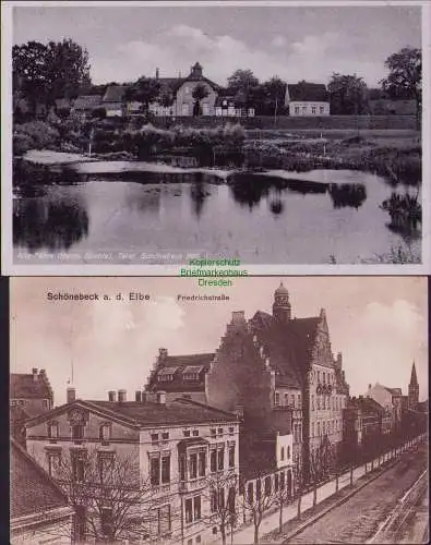 160157 2 Ansichtskarte Alte-Fähre Herm. Stiehle Schönebeck a. d. Elbe Friedrichstraße 1918
