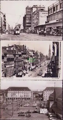 160147 3 AK Karlsruhe Kaiserstrasse Schlosshotel 1937 1954