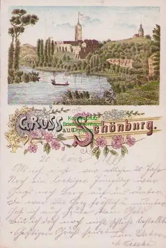 160203 Ansichtskarte Litho Schönburg Saale 1899