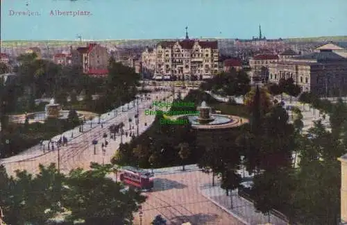 160256 Ansichtskarte Dresden Albertplatz 1914