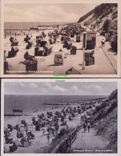 160292 2 AK Ostseebad Koserow Strand mit Streckelberg 1957 Blick zum Strand 1958