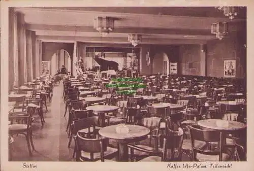 160175 Ansichtskarte Stettin 1930 Kaffee Ufa-Palast. Teilansicht