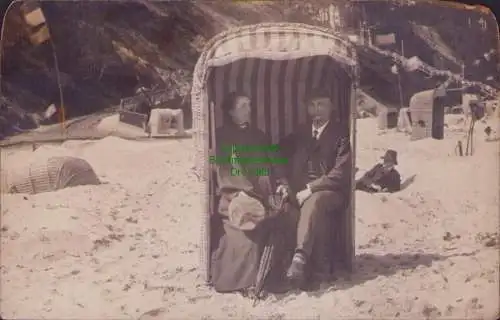 160297 Ansichtskarte Fotokarte Sellin a. Rügen 1907 Strandtreppe Strandkorb