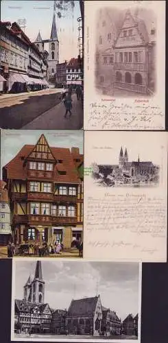 160060 5 AK Halberstadt Schmiedestrasse 1916 Altes Haus mit Stelzfuss Holzmarkt